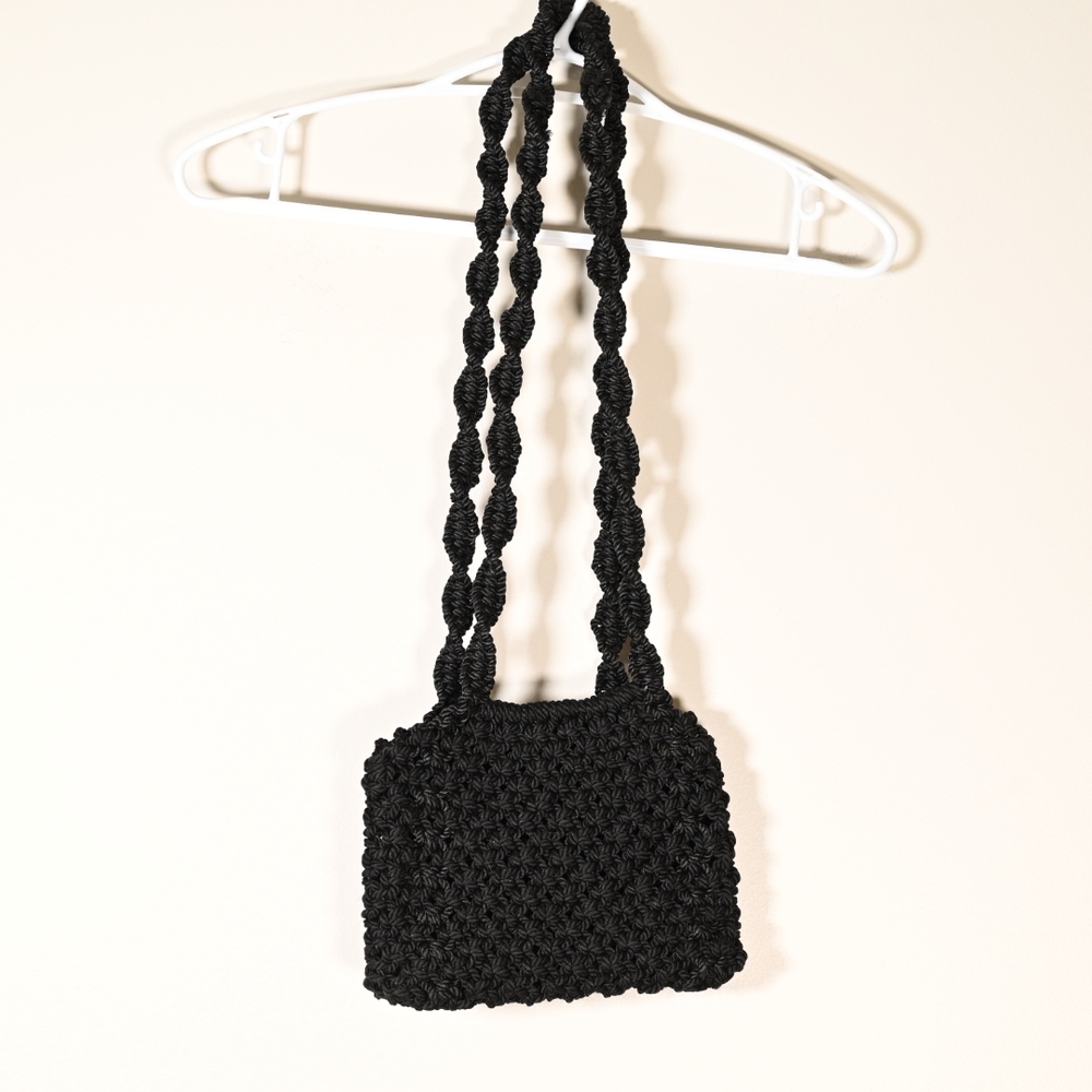 Handmade Vintage Macrame Bag Black